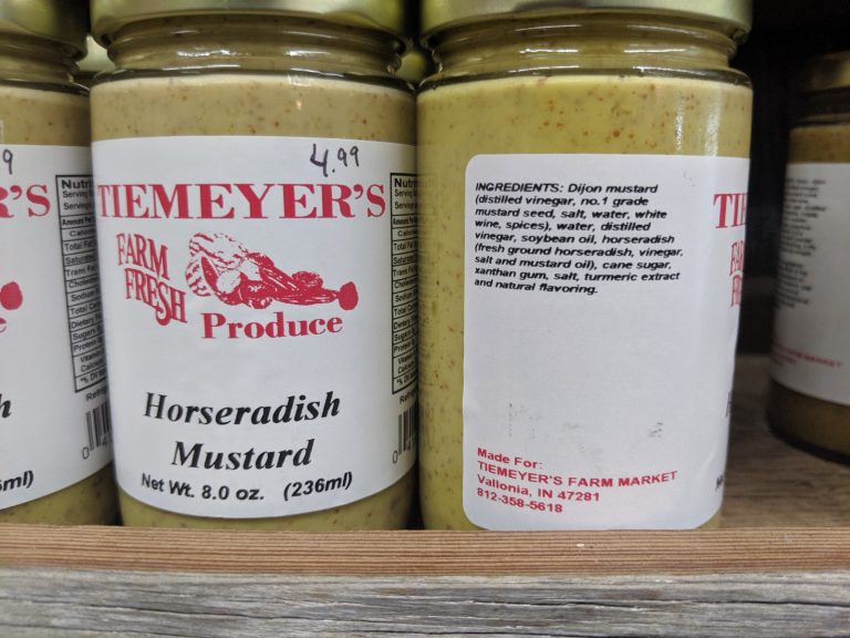 Horseradish Mustard 8 oz jar Tiemeyers Market